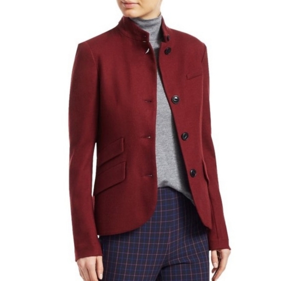 rag & bone Slade Blazer  Burgundy Sz 4 - Picture 5 of 16